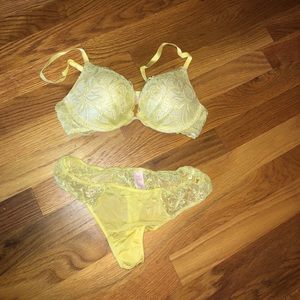 Victoria’s Secret satin and lace bra lingerie set